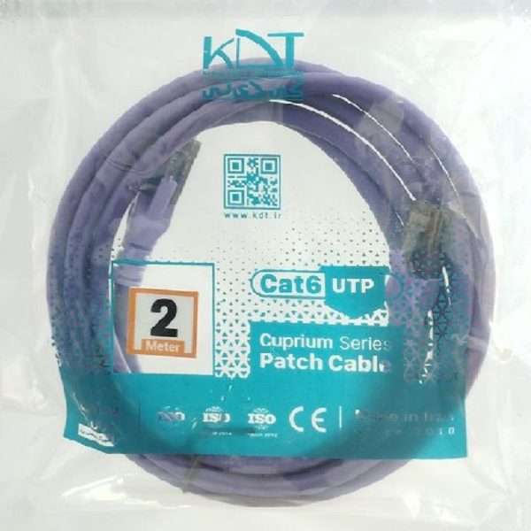 کابل پچ کورد 2 متر CAT6 UTP کی دی تی مدل PC-200CM6UTP