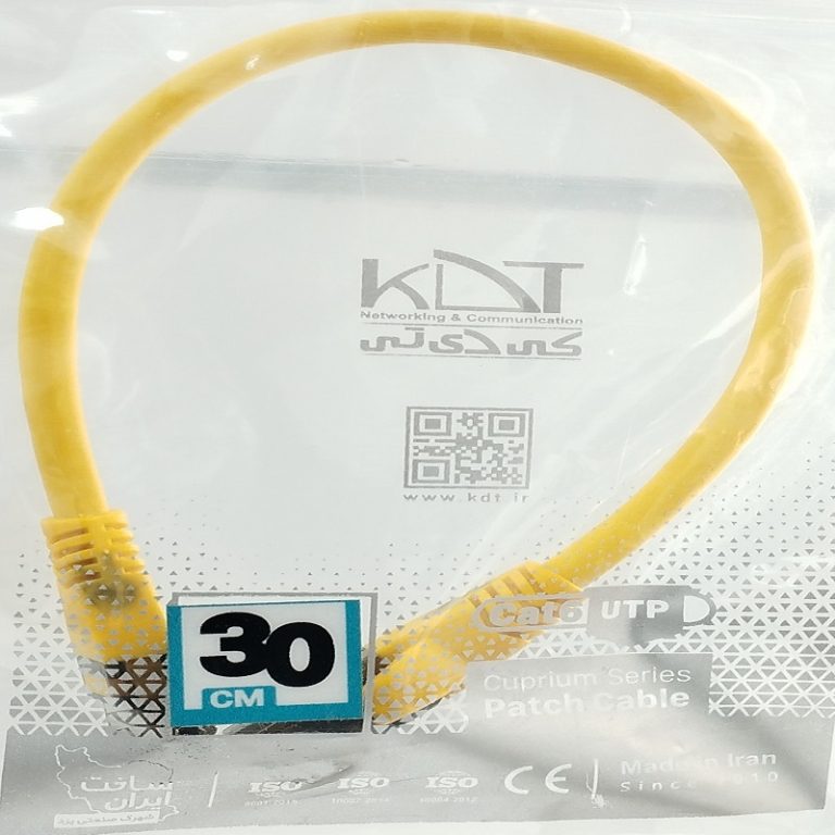 کابل پچ کورد 30 سانت CAT6 UTP کی دی تی مدل PC-30CM6UTP